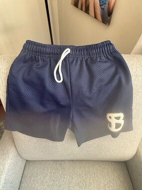 Boys Bucketsquad Navy Athletic Mesh Shorts with Drawstring